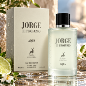 perfume aqua em cenário mediterrâneo