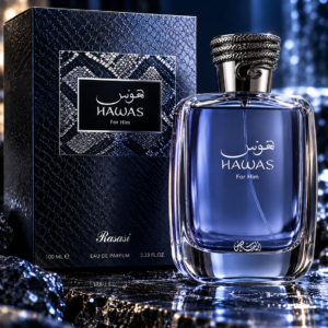 perfume hawas em azul aquático