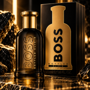 bottled elixir luxo em preto e dourado